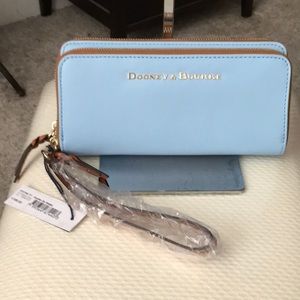 Brnd NWT D&B Caribbean Blu Dbl Zip Wlt Rd 188.00